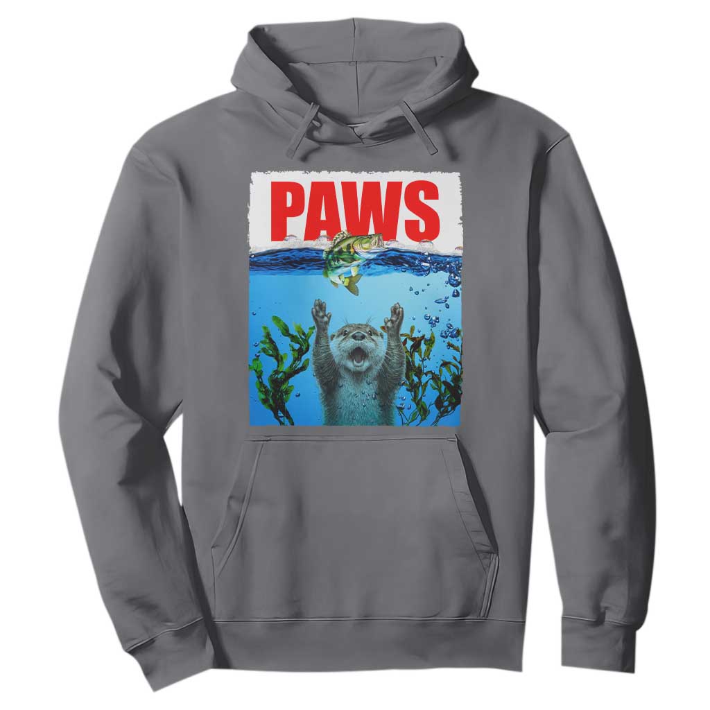 Paws Parody Hoodie Otter Chasing Bass Fish Ocean TS14 Charcoal Print Your Wear
