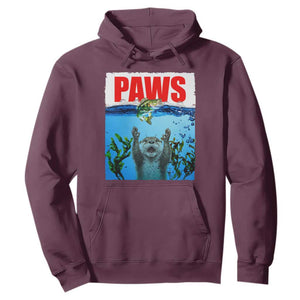 Paws Parody Hoodie Otter Chasing Bass Fish Ocean TS14 Maroon Print Your Wear
