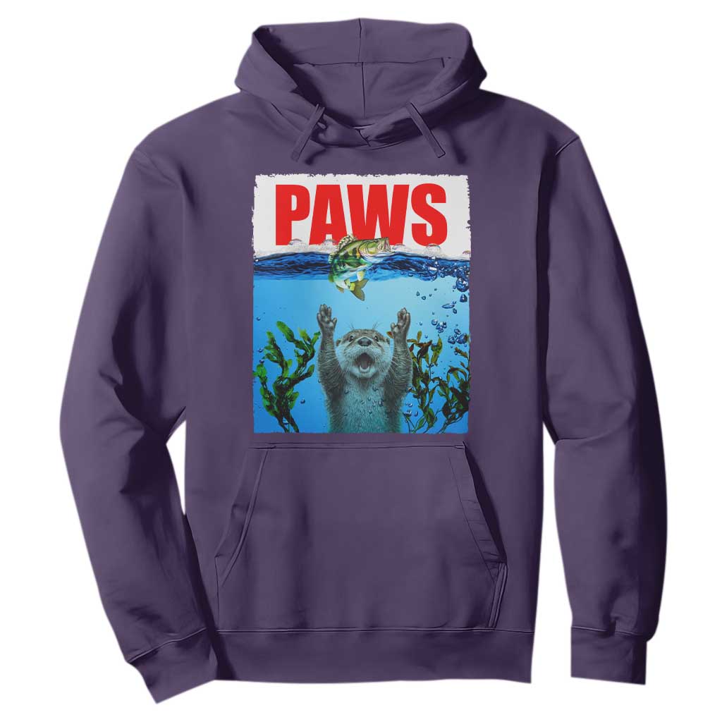 Paws Parody Hoodie Otter Chasing Bass Fish Ocean TS14 Purple Print Your Wear