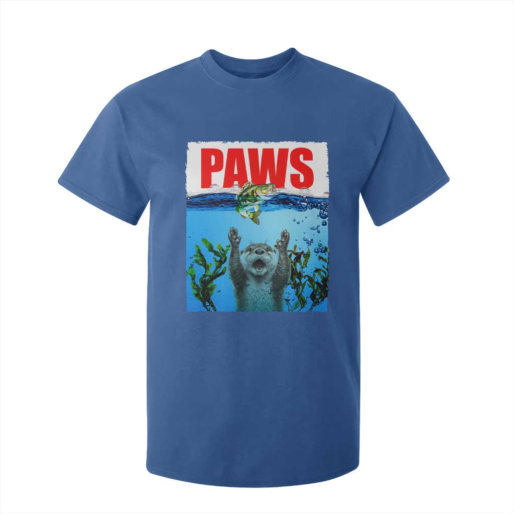 Paws Parody T Shirt For Kid Otter Chasing Bass Fish Ocean TS14 Royal Blue Print Your Wear