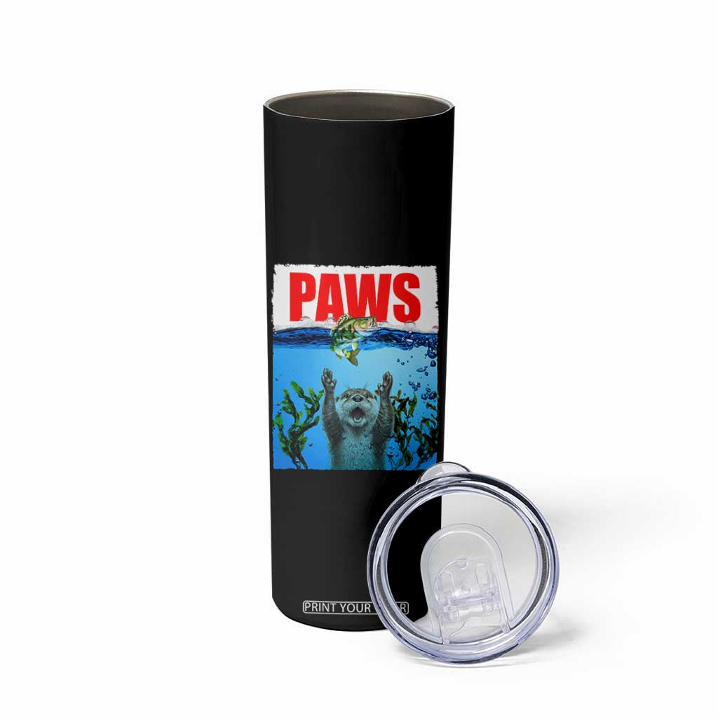 Paws Parody Skinny Tumbler Otter Chasing Bass Fish Ocean TS14 Print Your Wear