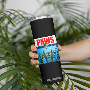 Paws Parody Skinny Tumbler Otter Chasing Bass Fish Ocean TS14 Print Your Wear