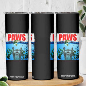 Paws Parody Skinny Tumbler Otter Chasing Bass Fish Ocean TS14 Print Your Wear