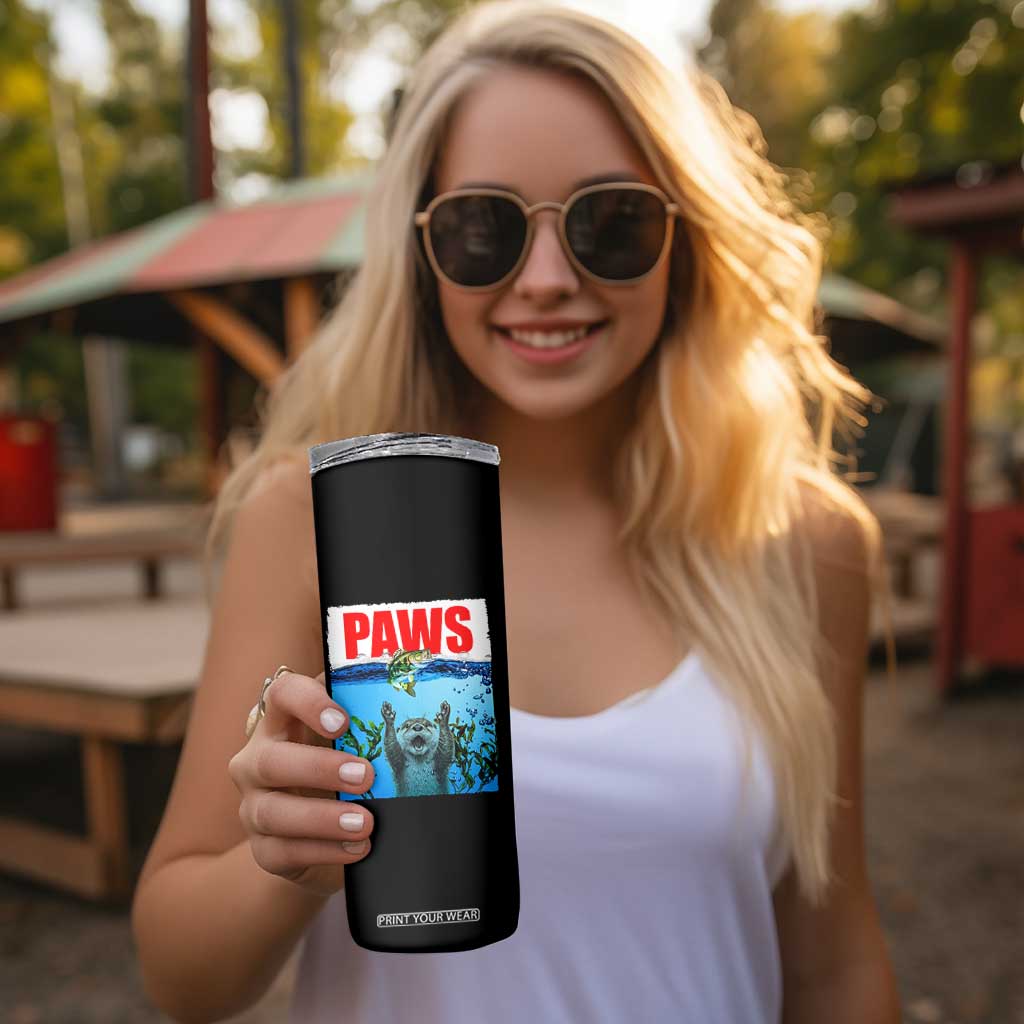 Paws Parody Skinny Tumbler Otter Chasing Bass Fish Ocean TS14 Print Your Wear