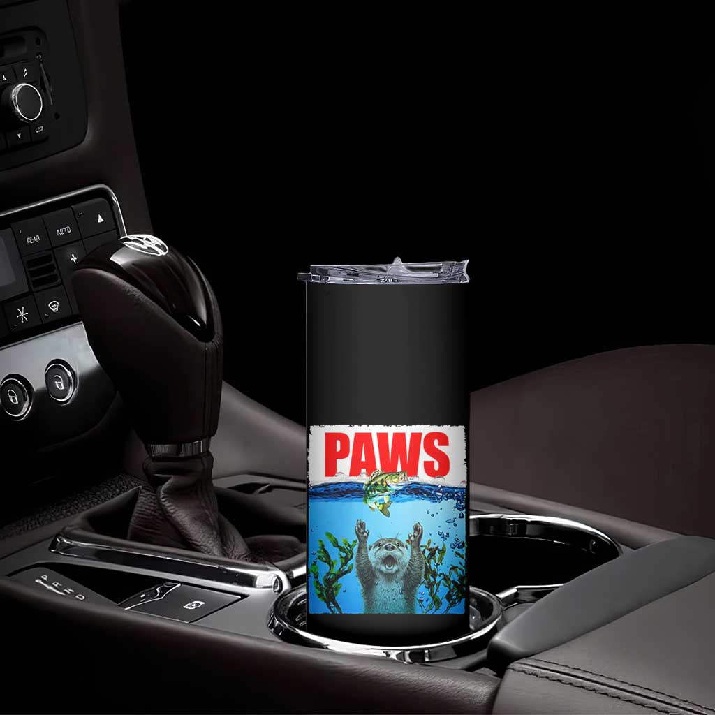 Paws Parody Skinny Tumbler Otter Chasing Bass Fish Ocean TS14 Print Your Wear