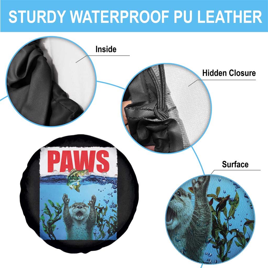 Paws Parody Spare Tire Cover Otter Chasing Bass Fish Ocean TS14 Print Your Wear
