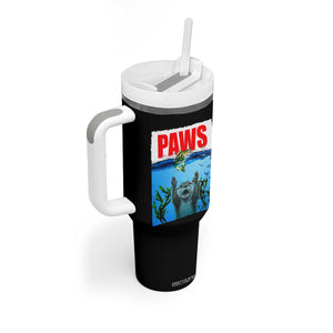 Paws Parody Tumbler With Handle Otter Chasing Bass Fish Ocean TS14 Print Your Wear
