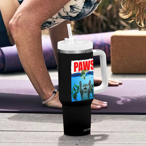 Paws Parody Tumbler With Handle Otter Chasing Bass Fish Ocean TS14 Print Your Wear
