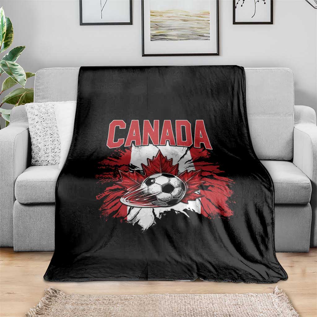 Canada Soccer Fan Throw Blanket Canadian Football Game Day Suppoter