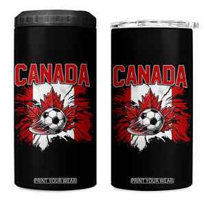 Canada Soccer Fan 4 in 1 Can Cooler Tumbler Canadian Football Game Day Suppoter