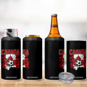Canada Soccer Fan 4 in 1 Can Cooler Tumbler Canadian Football Game Day Suppoter