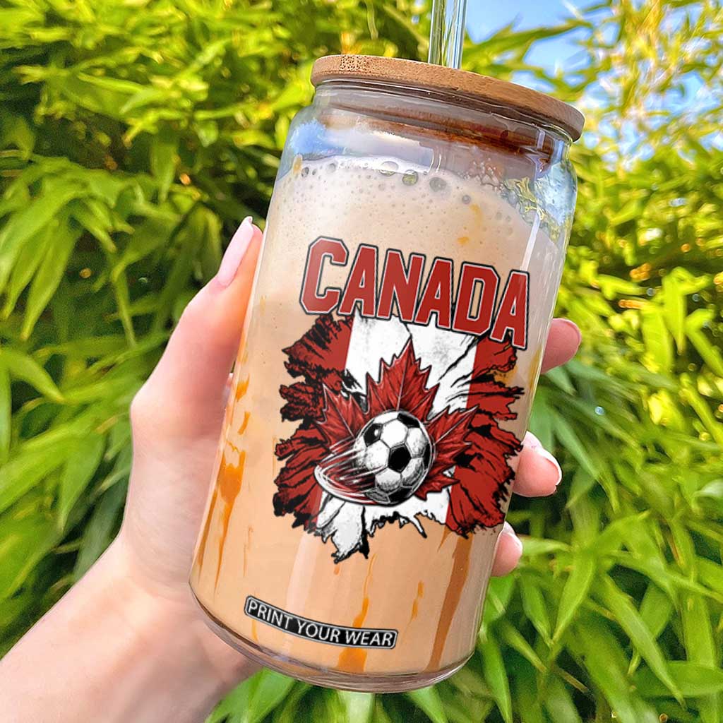 Canada Soccer Fan Glass Can Canadian Football Game Day Suppoter TS14 Black Print Your Wear