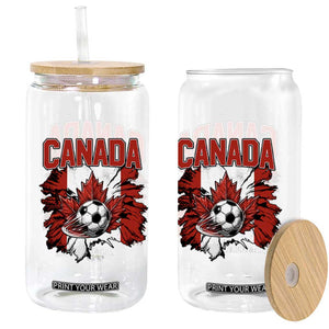 Canada Soccer Fan Glass Can Canadian Football Game Day Suppoter