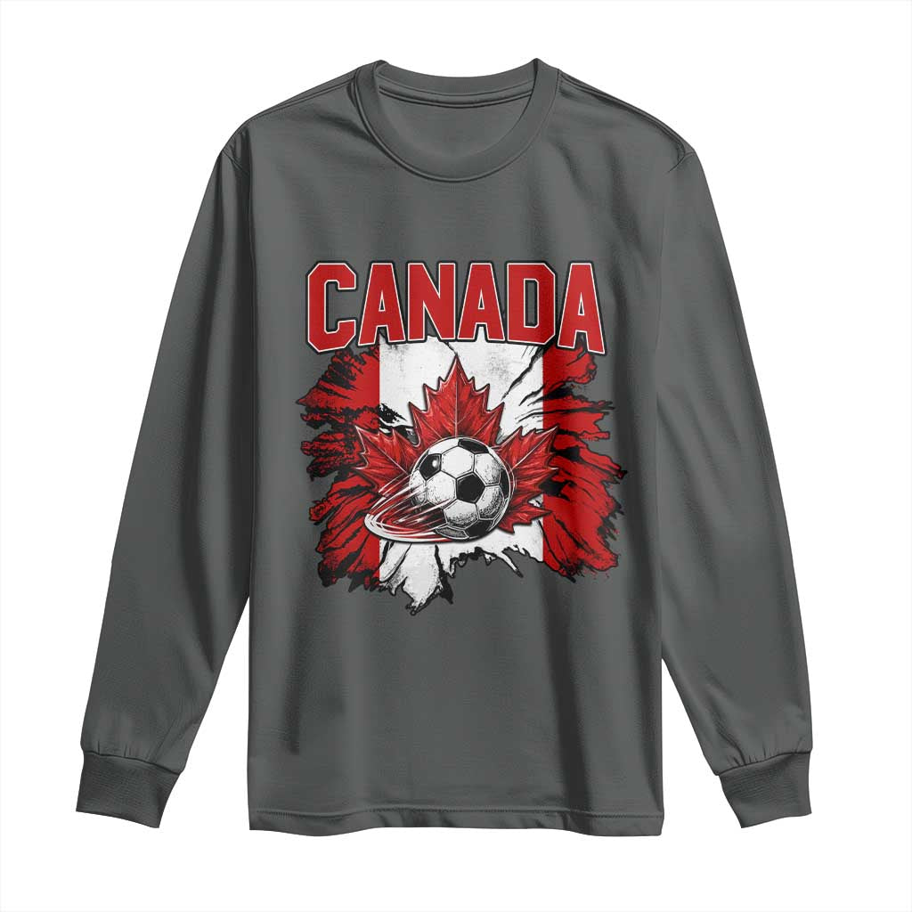 Canada Soccer Fan Long Sleeve Shirt Canadian Football Game Day Suppoter