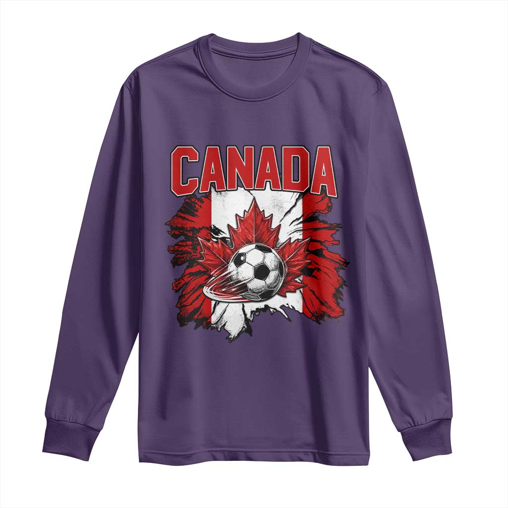 Canada Soccer Fan Long Sleeve Shirt Canadian Football Game Day Suppoter