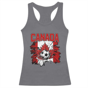 Canada Soccer Fan Racerback Tank Top Canadian Football Game Day Suppoter