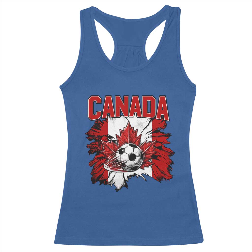 Canada Soccer Fan Racerback Tank Top Canadian Football Game Day Suppoter