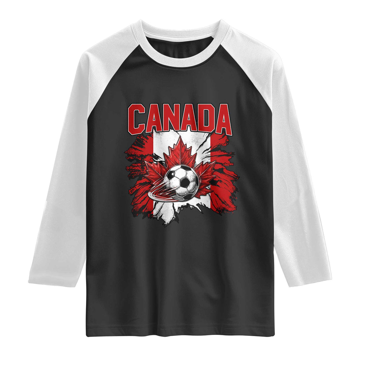 Canada Soccer Fan Raglan Shirt Canadian Football Game Day Suppoter