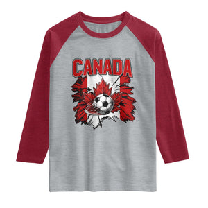 Canada Soccer Fan Raglan Shirt Canadian Football Game Day Suppoter