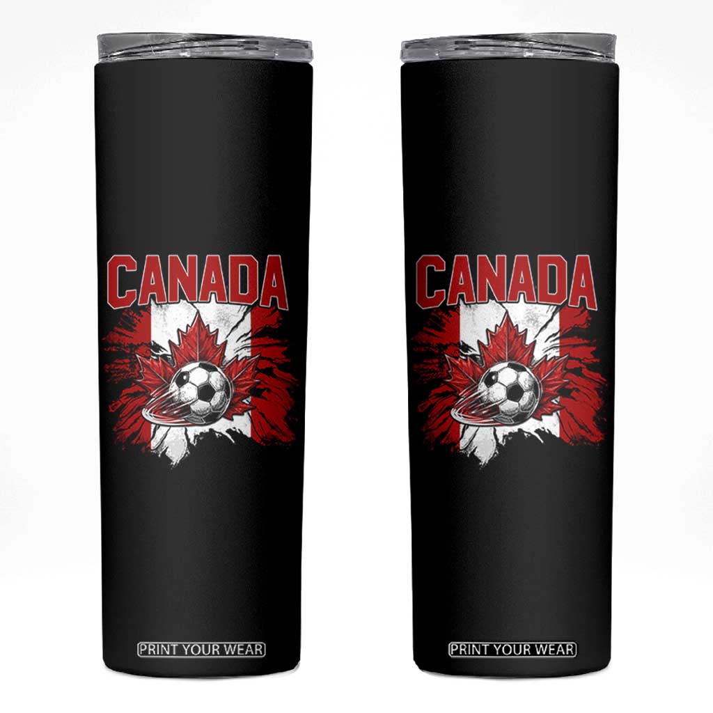 Canada Soccer Fan Skinny Tumbler Canadian Football Game Day Suppoter