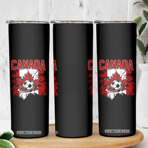 Canada Soccer Fan Skinny Tumbler Canadian Football Game Day Suppoter