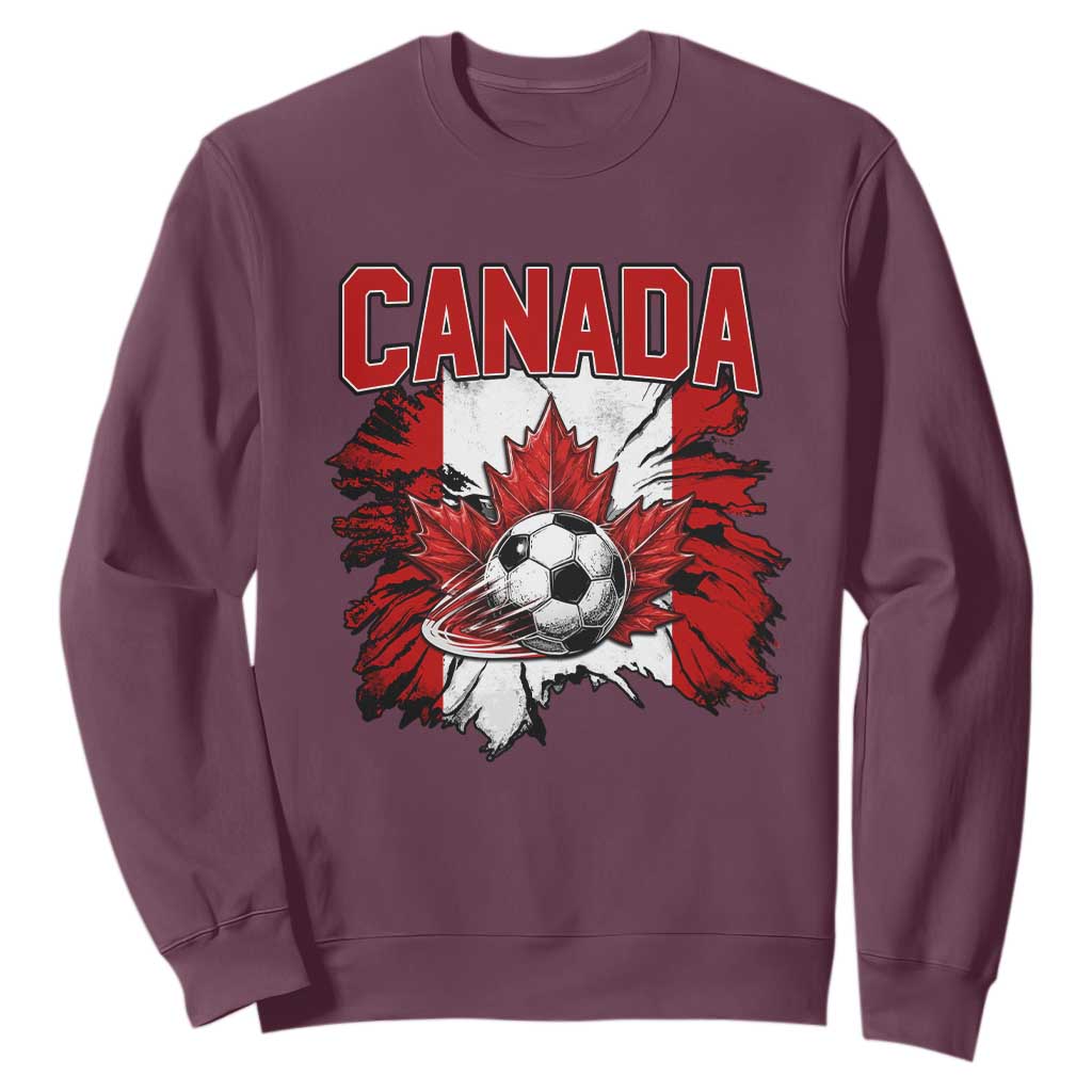 Canada Soccer Fan Sweatshirt Canadian Football Game Day Suppoter