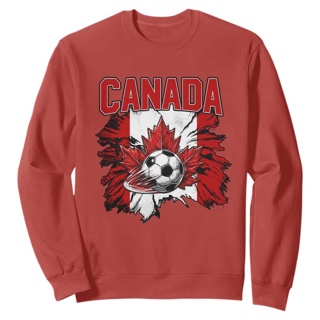 Canada Soccer Fan Sweatshirt Canadian Football Game Day Suppoter