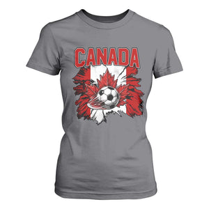 Canada Soccer Fan T Shirt For Women Canadian Football Game Day Suppoter