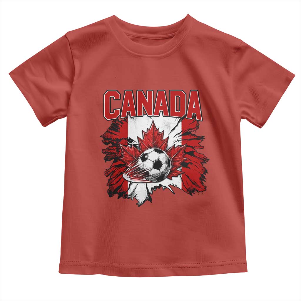 Canada Soccer Fan Toddler T Shirt Canadian Football Game Day Suppoter TS14 Red Print Your Wear