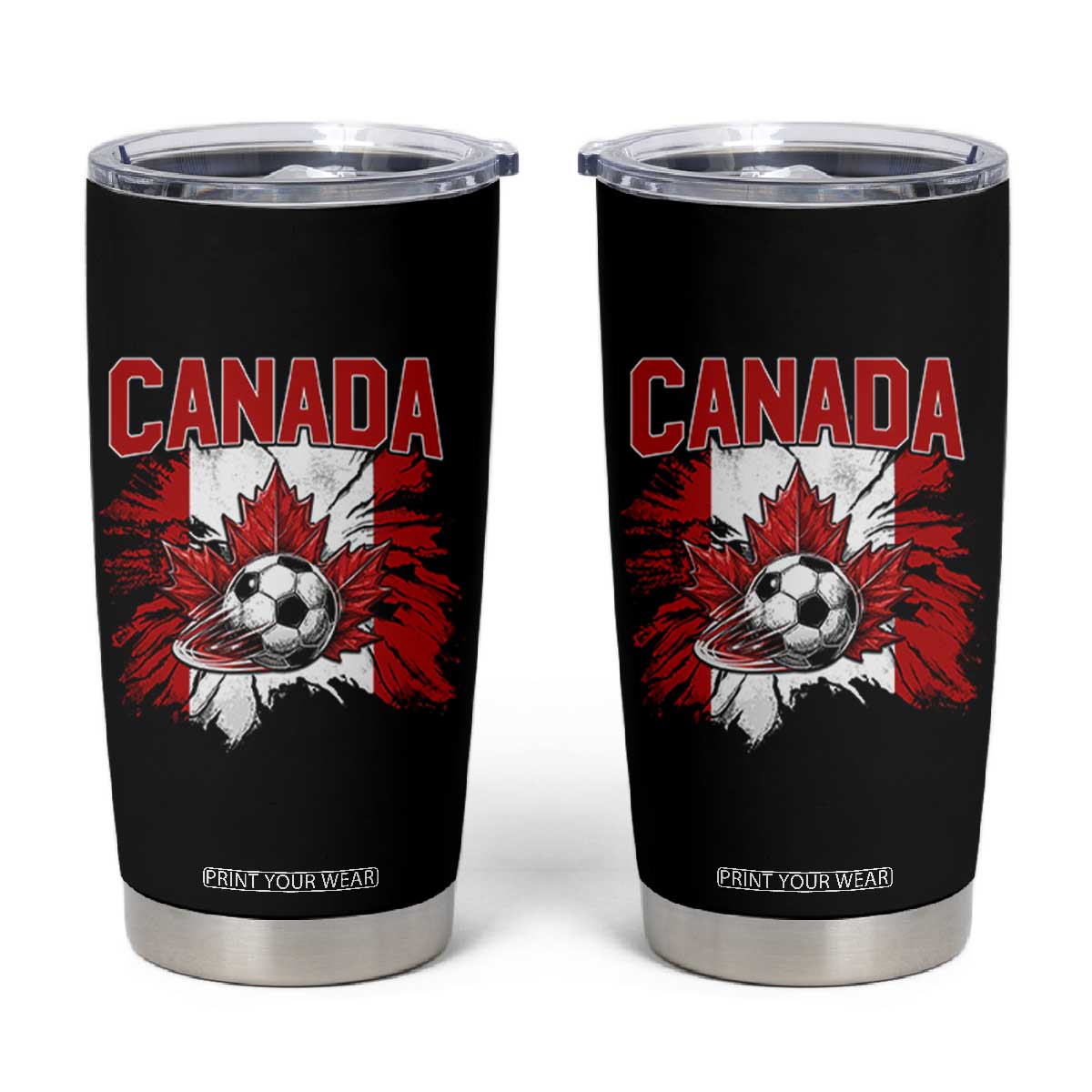 Canada Soccer Fan Tumbler Cup Canadian Football Game Day Suppoter TS14 Black Print Your Wear