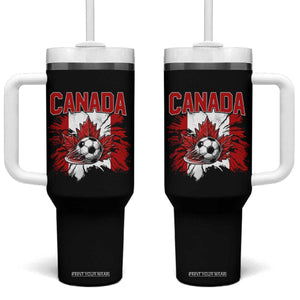 Canada Soccer Fan Tumbler With Handle Canadian Football Game Day Suppoter