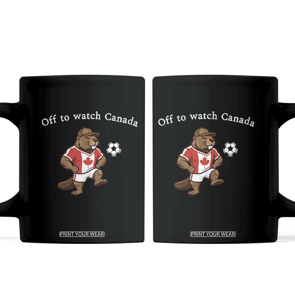 Off to Watch Canada Coffee Mug Patriotic Canadian Beaver Football Soccer Fan Gift