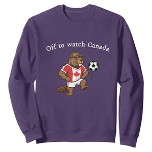 Off to Watch Canada Sweatshirt Patriotic Canadian Beaver Football Soccer Fan Gift
