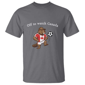 Off to Watch Canada T Shirt Patriotic Canadian Beaver Football Soccer Fan Gift