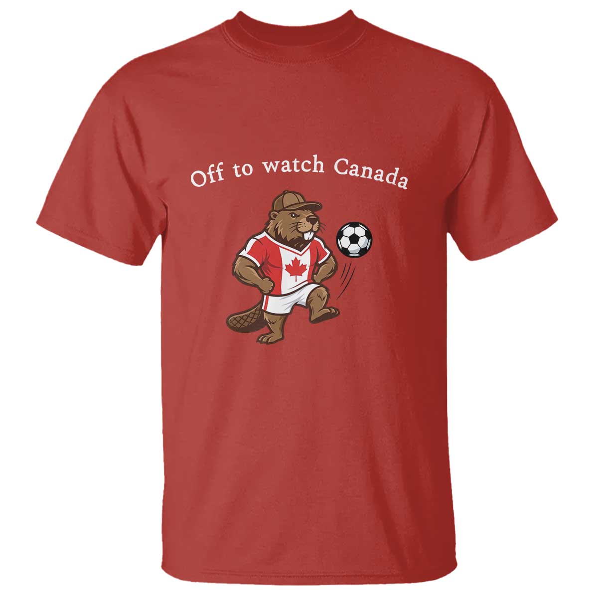 Off to Watch Canada T Shirt Patriotic Canadian Beaver Football Soccer Fan Gift