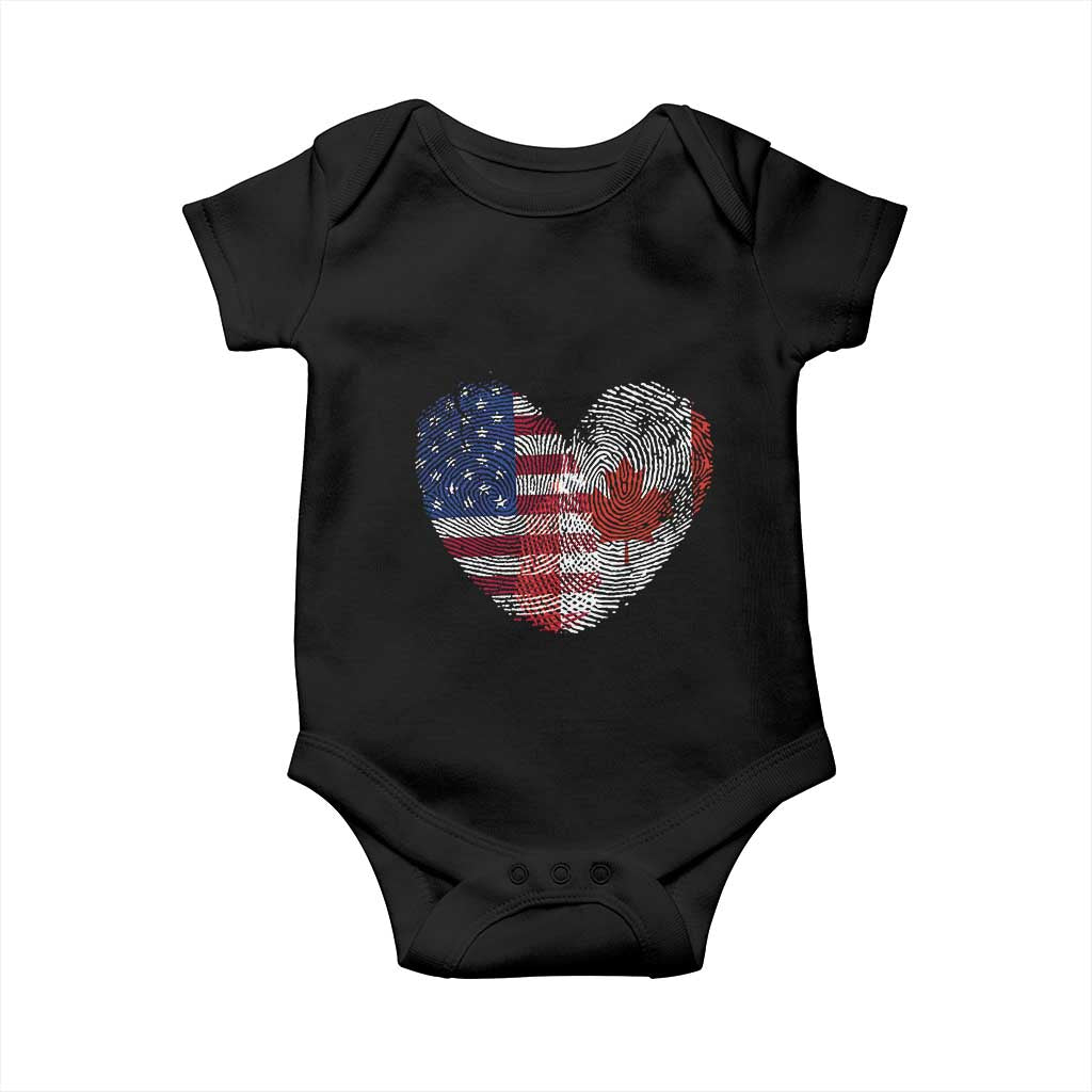 Half Canadian Half American USA Flag Canada America Baby Onesie
