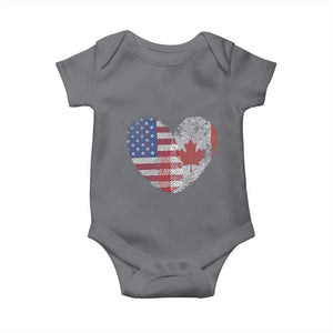 Half Canadian Half American USA Flag Canada America Baby Onesie