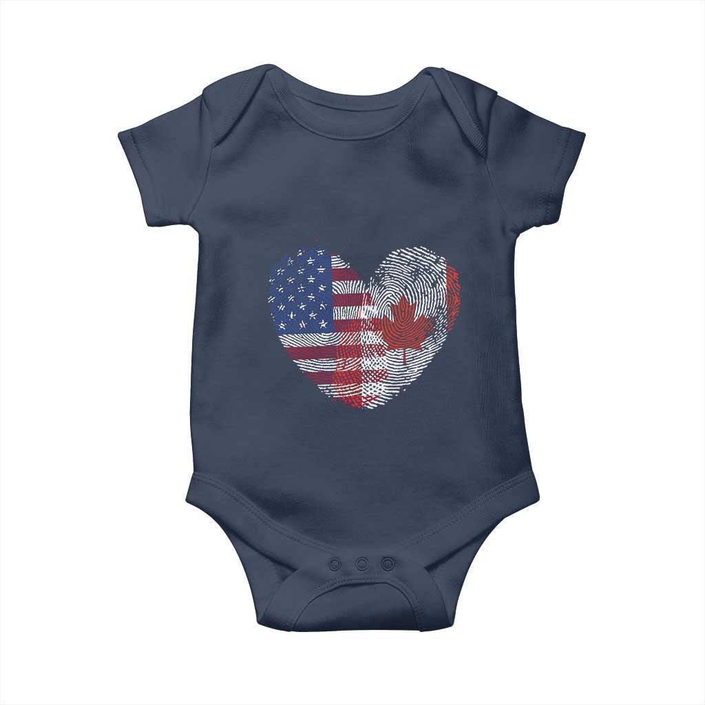 Half Canadian Half American USA Flag Canada America Baby Onesie