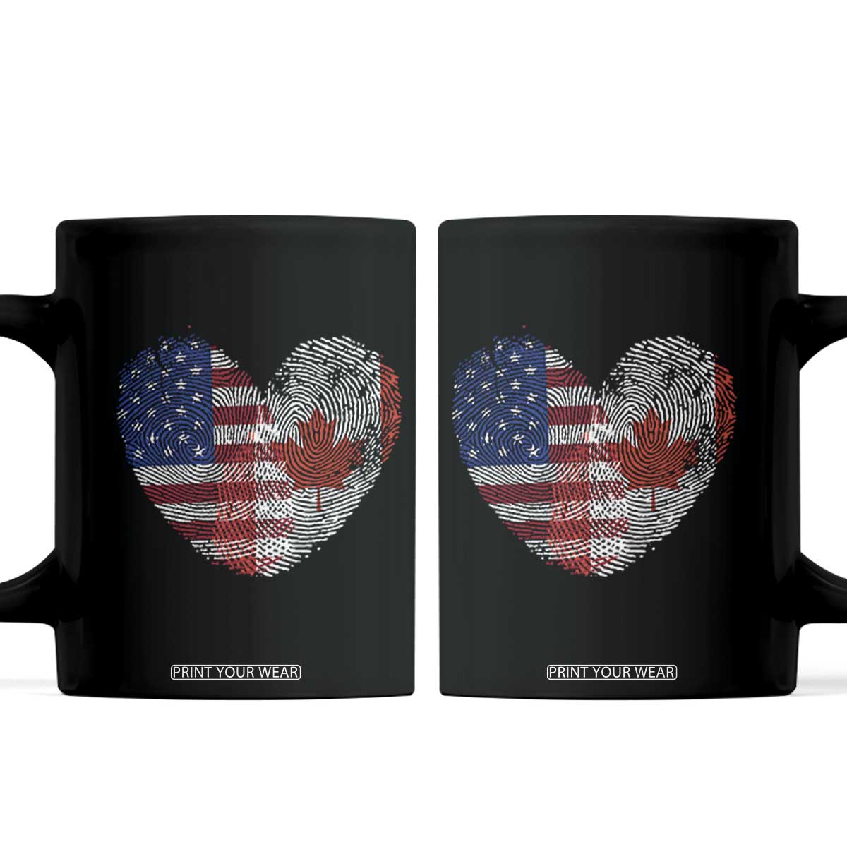 Half Canadian Half American USA Flag Canada America Coffee Mug