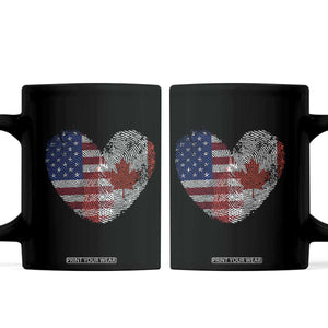 Half Canadian Half American USA Flag Canada America Coffee Mug