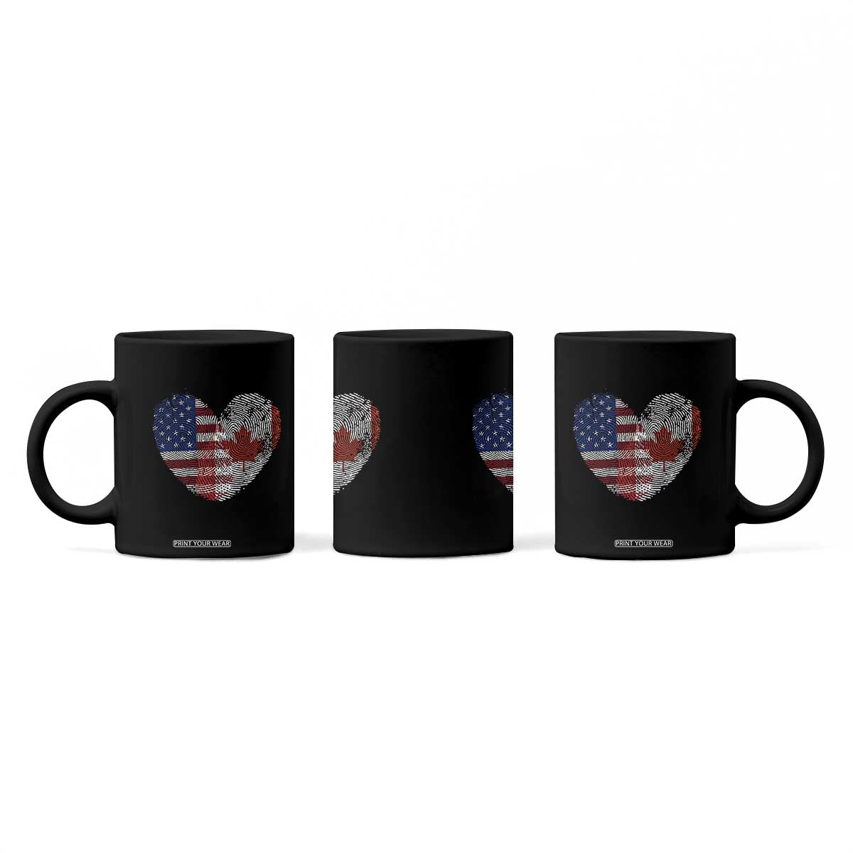 Half Canadian Half American USA Flag Canada America Coffee Mug
