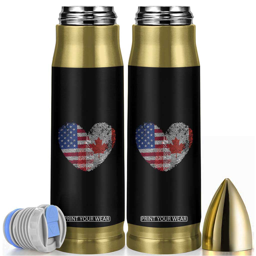 Half Canadian Half American USA Flag Canada America Bullet Tumbler