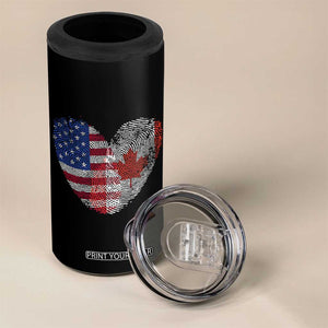 Half Canadian Half American USA Flag Canada America 4 in 1 Can Cooler Tumbler