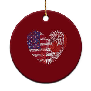 Half Canadian Half American USA Flag Canada America Ceramic Ornament