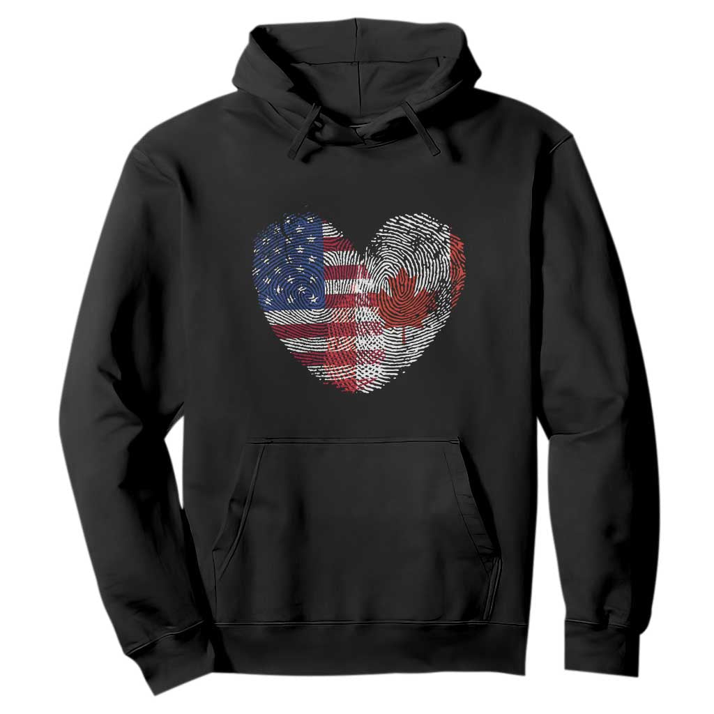 Half Canadian Half American USA Flag Canada America Hoodie