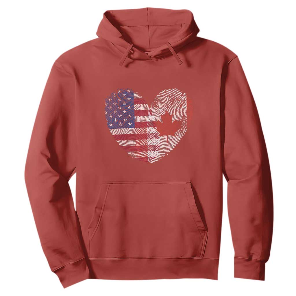 Half Canadian Half American USA Flag Canada America Hoodie