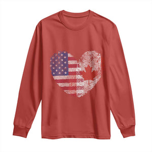 Half Canadian Half American USA Flag Canada America Long Sleeve Shirt
