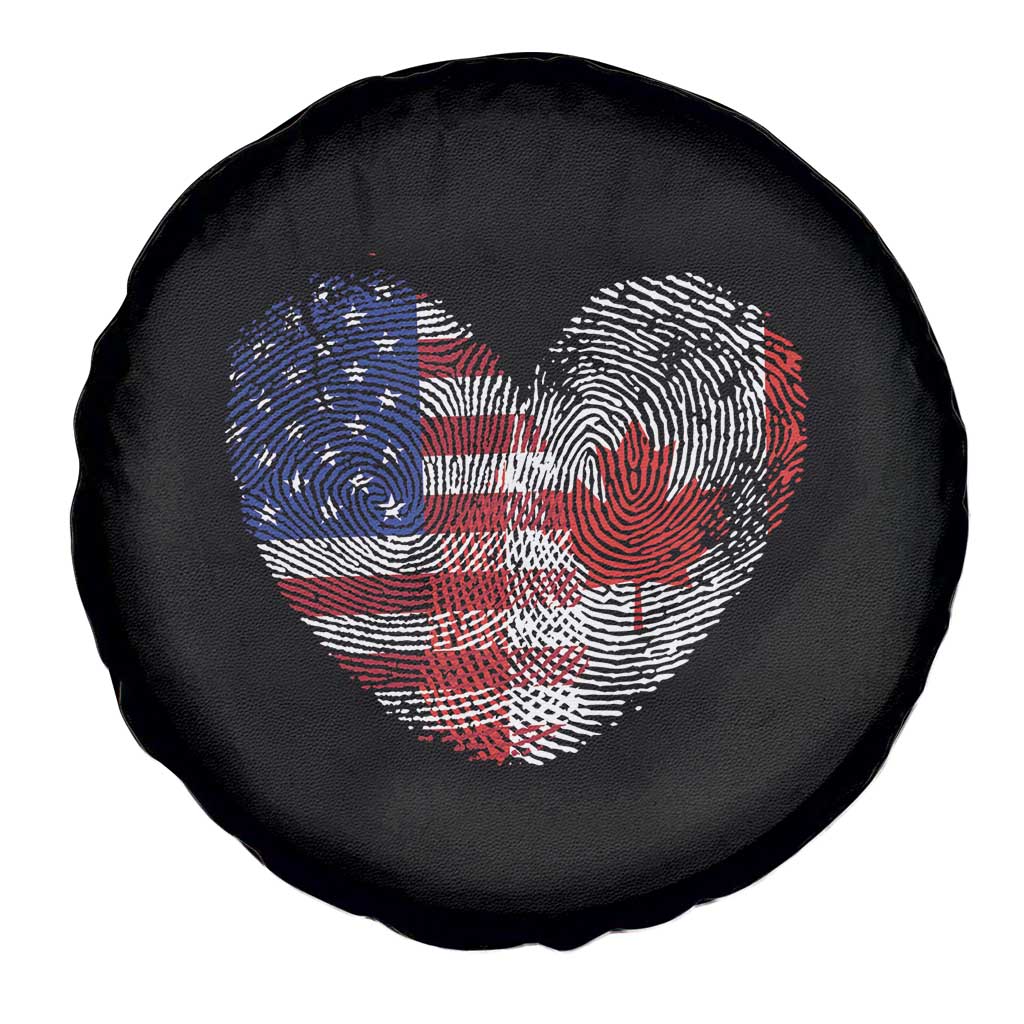 Half Canadian Half American USA Flag Canada America Spare Tire Cover