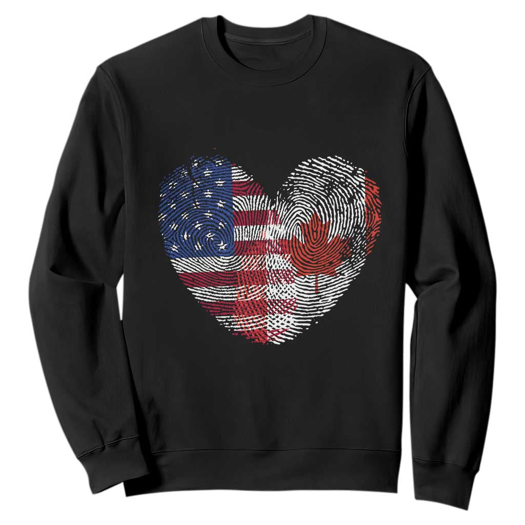 Half Canadian Half American USA Flag Canada America Sweatshirt