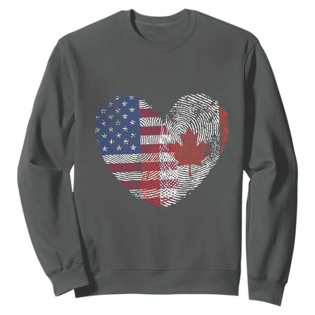 Half Canadian Half American USA Flag Canada America Sweatshirt